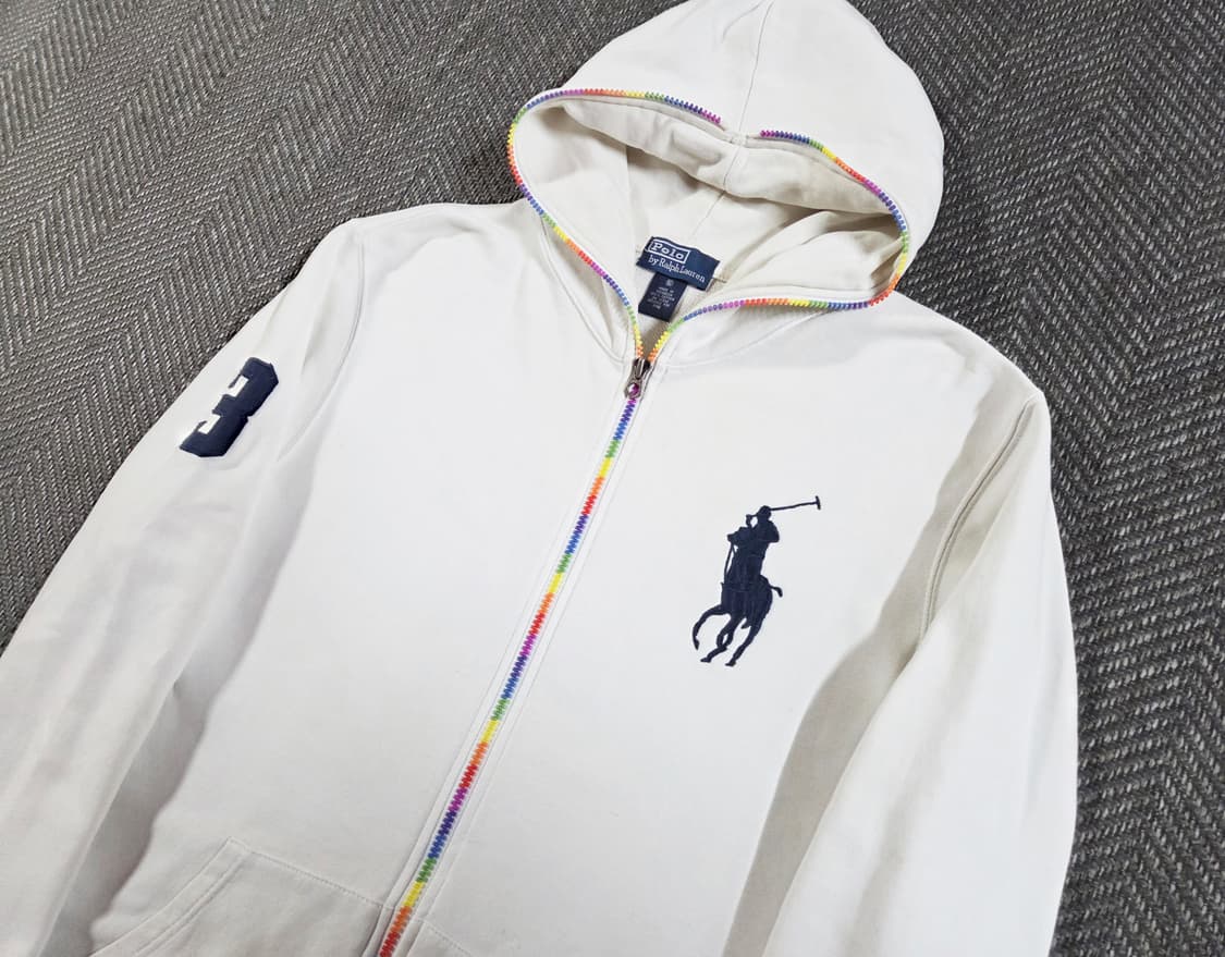 폴로 랄프로렌 빅포니 화이트 풀집업 후드집업 상품이미지3