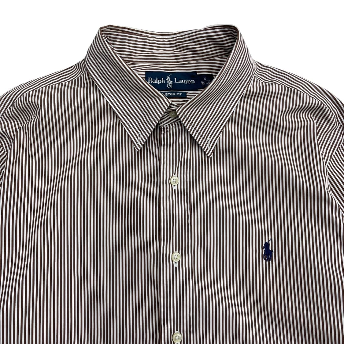 폴로 랄프로렌 네이비포니 초코맛 세로 단가라 셔츠 XL 상품이미지4