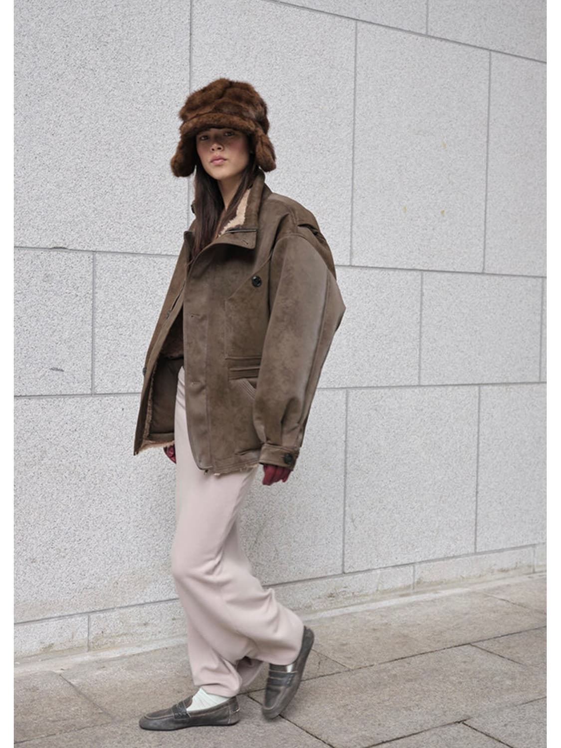 Moringa earth 하이넥 자켓 브라운 상품이미지2