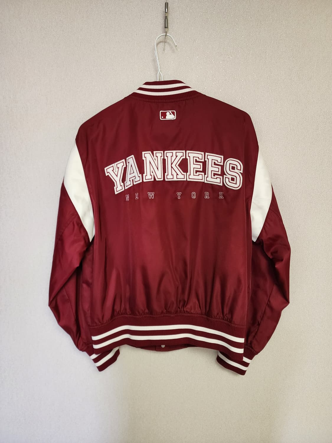 MLB 뉴욕 양키스 바시티 자켓 S 와인색 상품이미지2