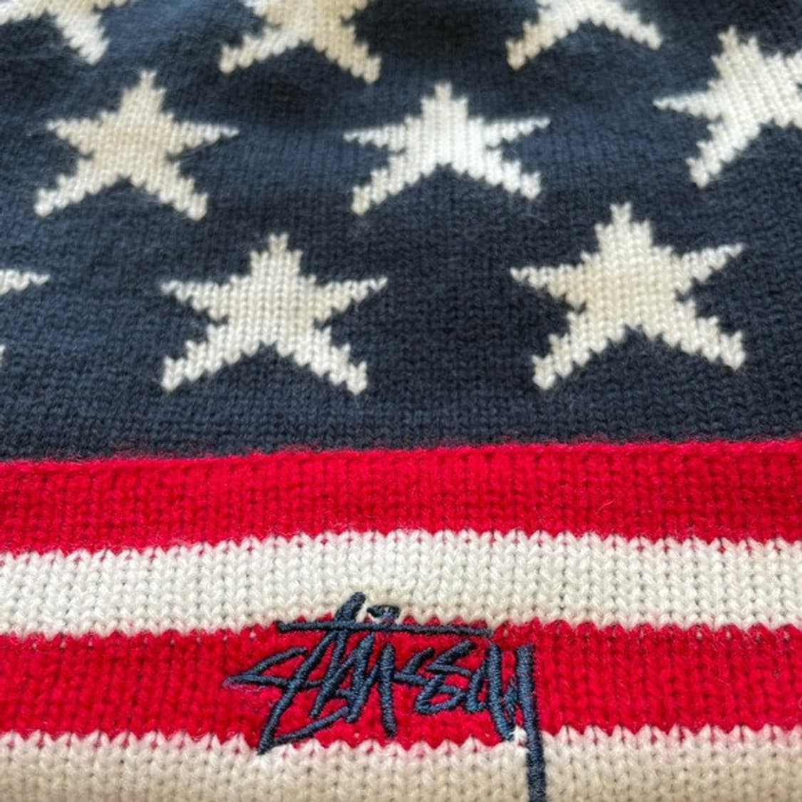 스투시 스타 패턴 폼폼 니트 비니 상품이미지2