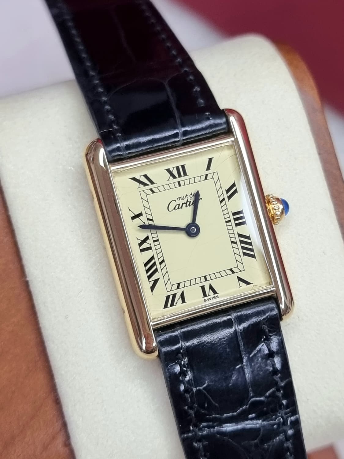 까르띠에 빈티지 탱크머스트 L 샴페인다이얼 핀버클 시계 (남녀 공용) 상품이미지1