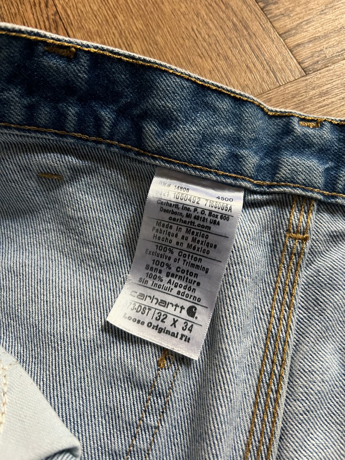 [32]칼하트 USA 빈티지 페이딩 더블니 워크 데님 팬츠 상품이미지5