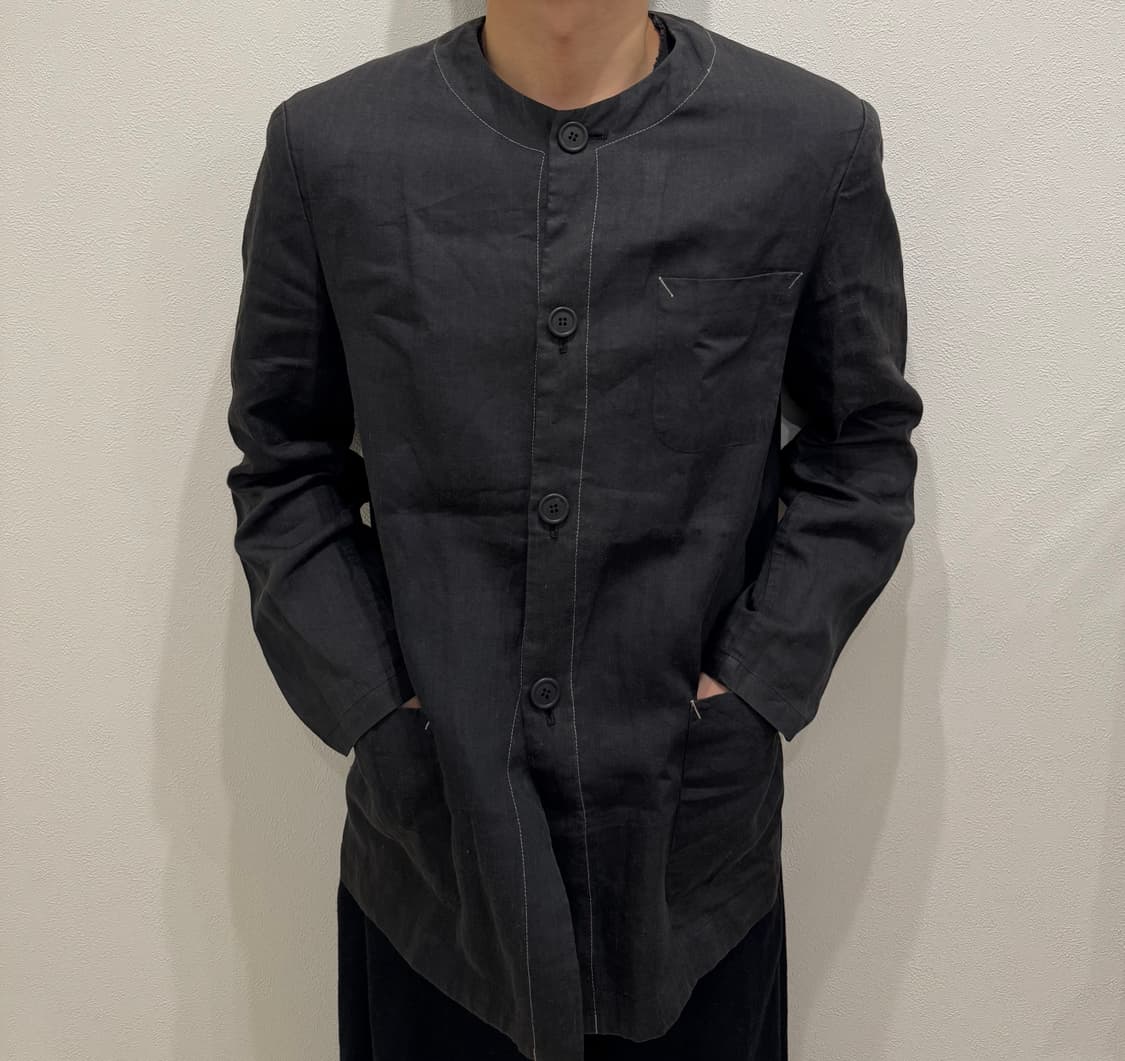 요지야마모토 80's 핸드스티치 린넨 자켓 상품이미지1