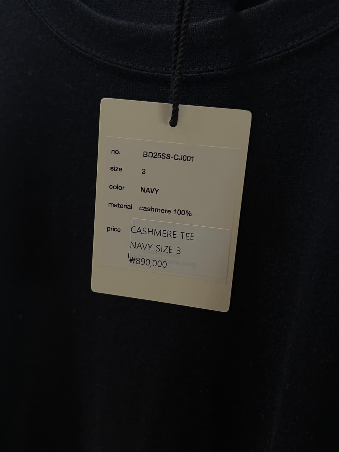 보디_캐시미어 cashmere100% 티셔츠 다크 네이비 상품이미지4