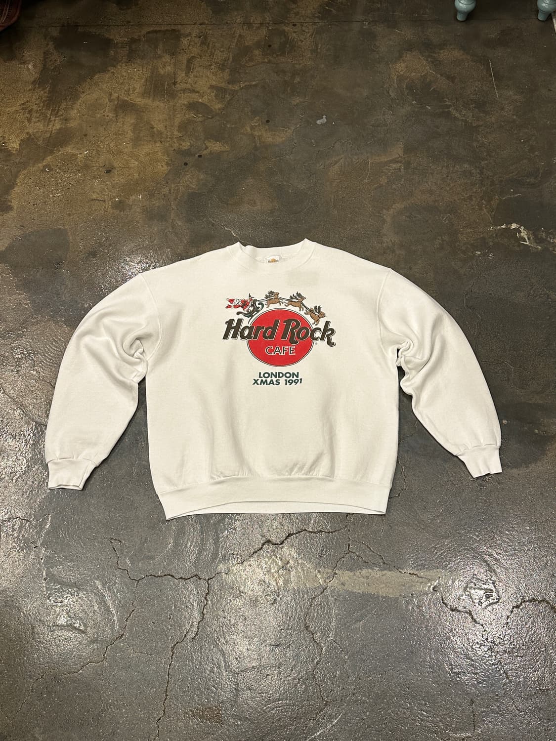 90s Hard Rock Cafe 하드락 런던 Xmas 스웻셔츠 L 상품이미지1