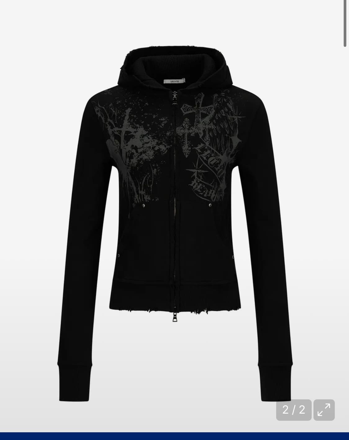 레씨토 celestial paint hoodie zip-up(BLACK) 상품이미지1