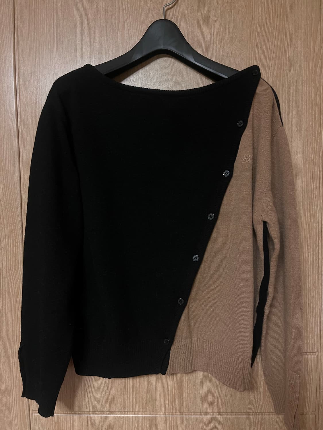 다이애그널 캐시미어 언발란스 가디건 베이지 상품이미지4