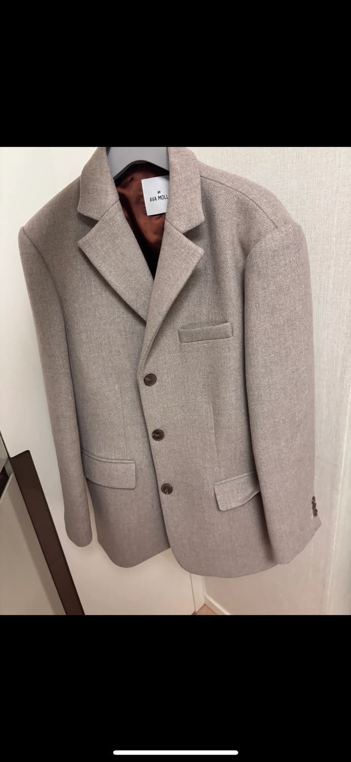 아바몰리 헤링본 3버튼 자켓 베이지 m 상품이미지10