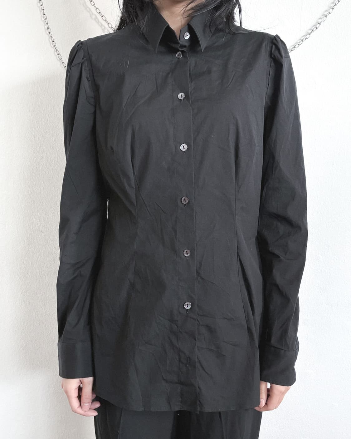 돌체앤가바나 슬림핏 블랙 드레스셔츠 상품이미지2