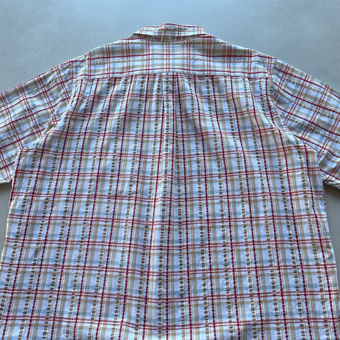 [2XL]JPN 플레이드 시어서커 반팔 셔츠 상품이미지4