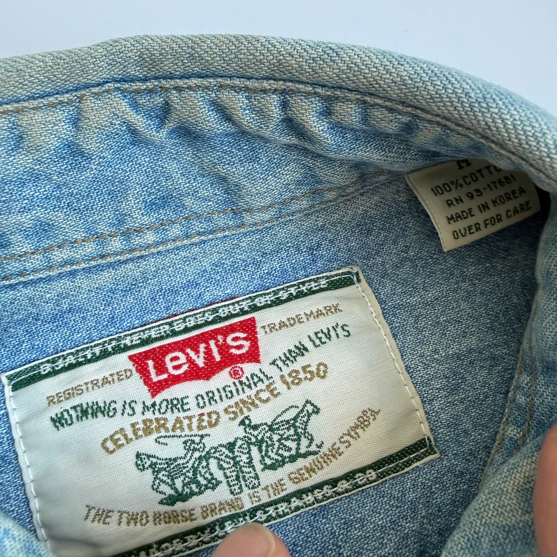 Levi's 리바이스 90‘s 데님 아이언 버튼 오렌지 탭 셔츠 상품이미지5