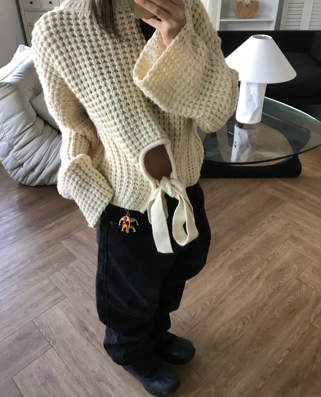 vintage ivory hole knit 상품이미지2