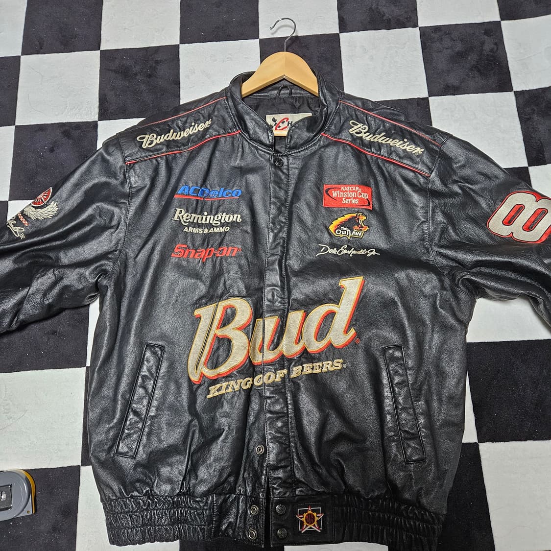빈티지 나스카 버드와이저 레이싱 레더자켓 XL 데일 언하트 주니어 상품이미지1