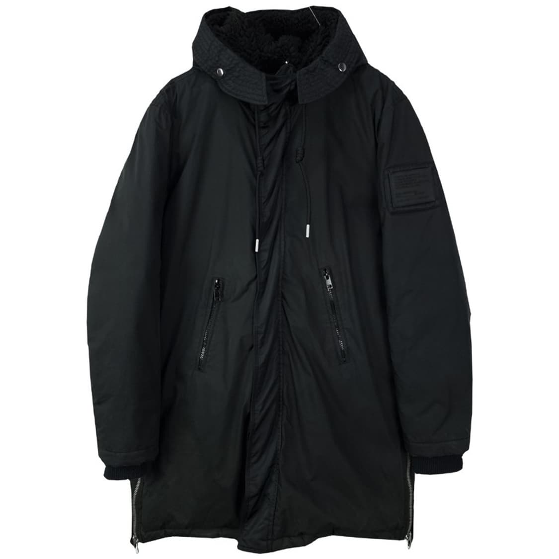 [DIESEL] 디젤 N3B 오마주 후드 롱패딩 블랙 P01143 상품이미지2