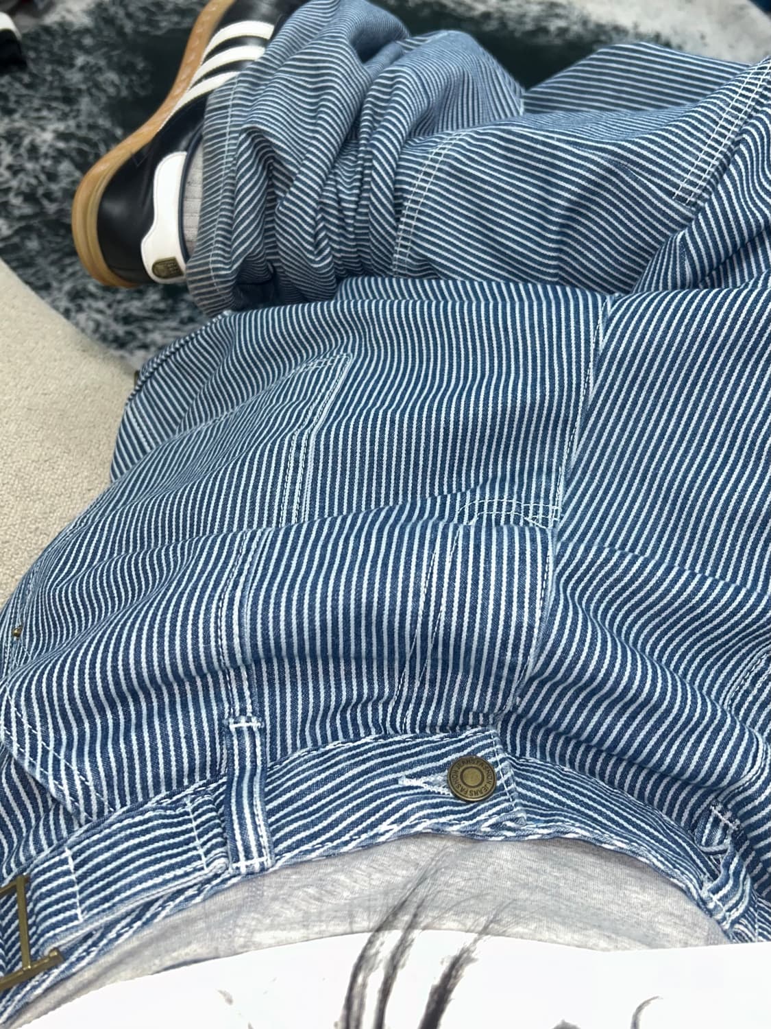 [ unisex ]히코리 스트라이프 워크 카고 와이드 pts 상품이미지8