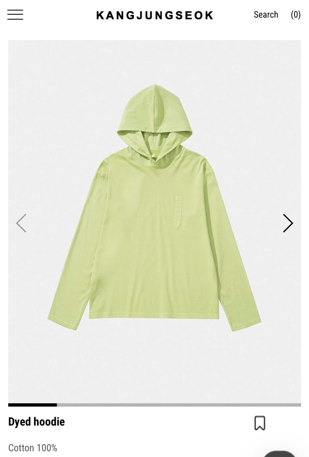 강정석 Dyed hoodie 48사이즈 상품이미지1