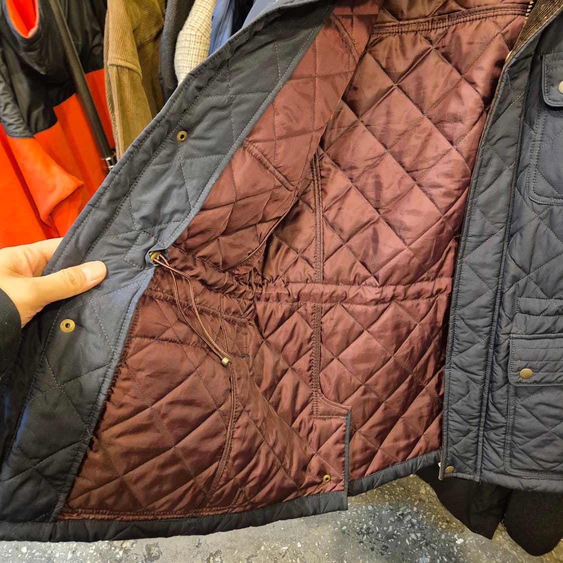 L~XL(착샷잇음) 차이나카라 네이비 퀼팅자켓  상품이미지5