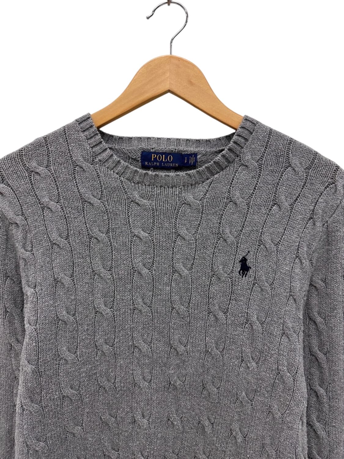 폴로 꽈배기 케이블 니트 웜그레이 (S) 상품이미지2