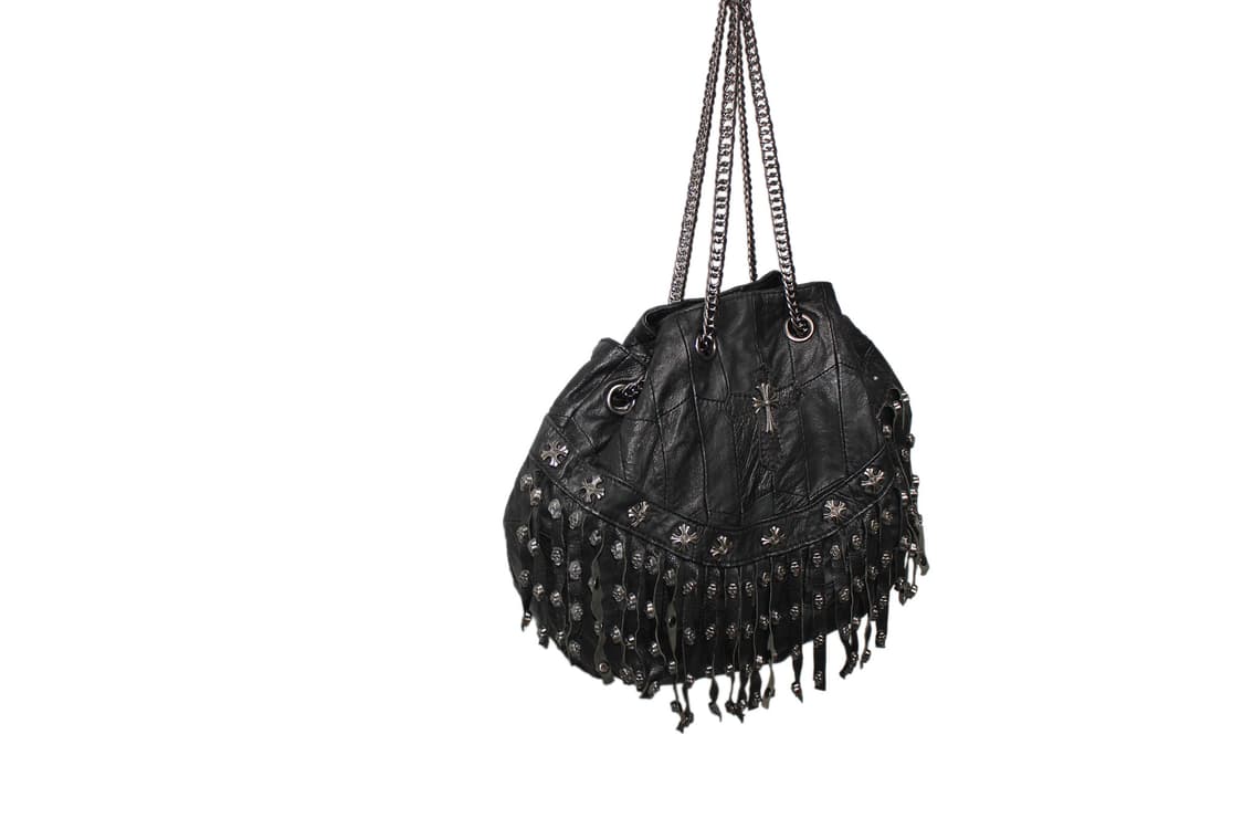 2000s JAPAN Skull Lamb Leather Chain Bag 상품이미지2