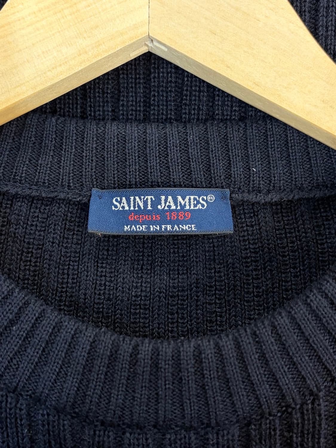 (약95) 세인츠제임스 패치디테일 트윌 니트 딥네이비 8.9   상품이미지5