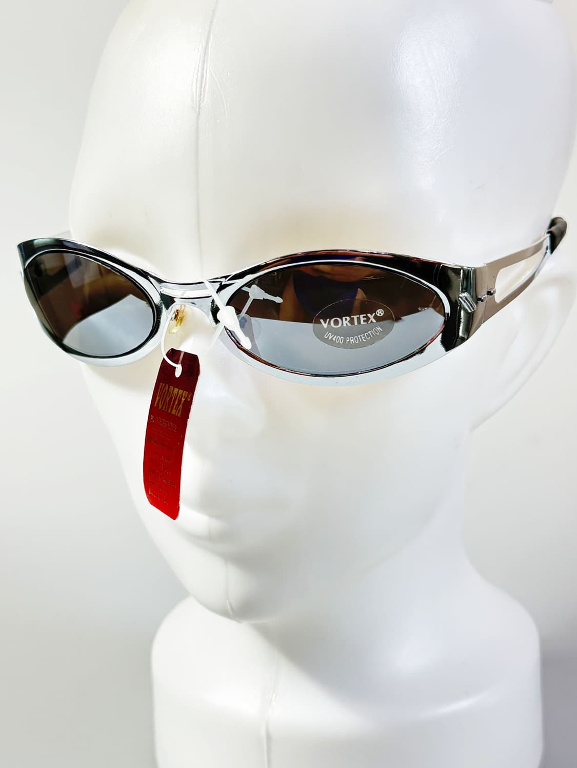 VORTEX 실버 메탈릭 오벌 프레임 빈티지 선글라스 상품이미지8