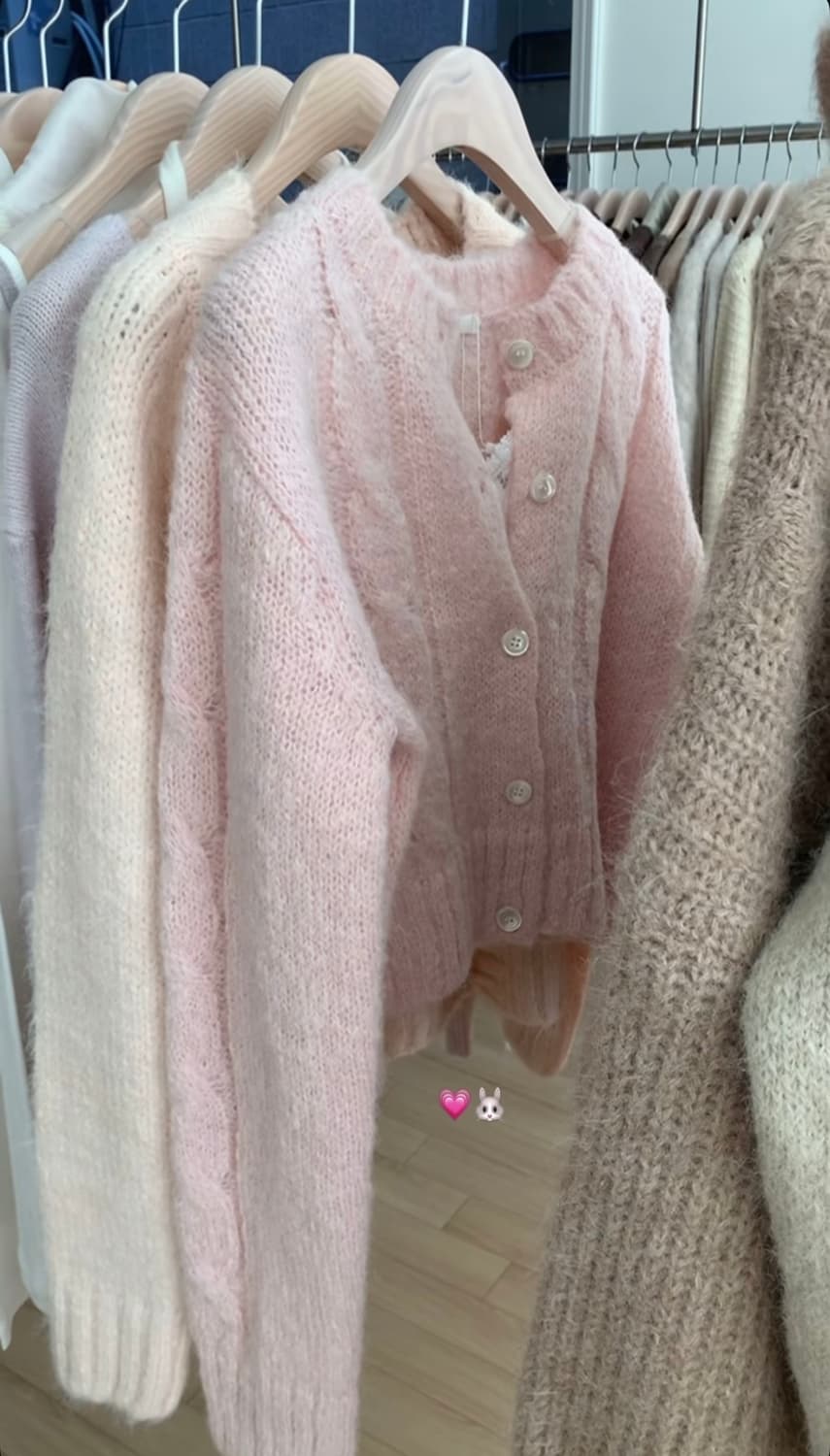 (새상품)누아누아 엘리나 케이블 크롭 알파카 가디건 상품이미지8