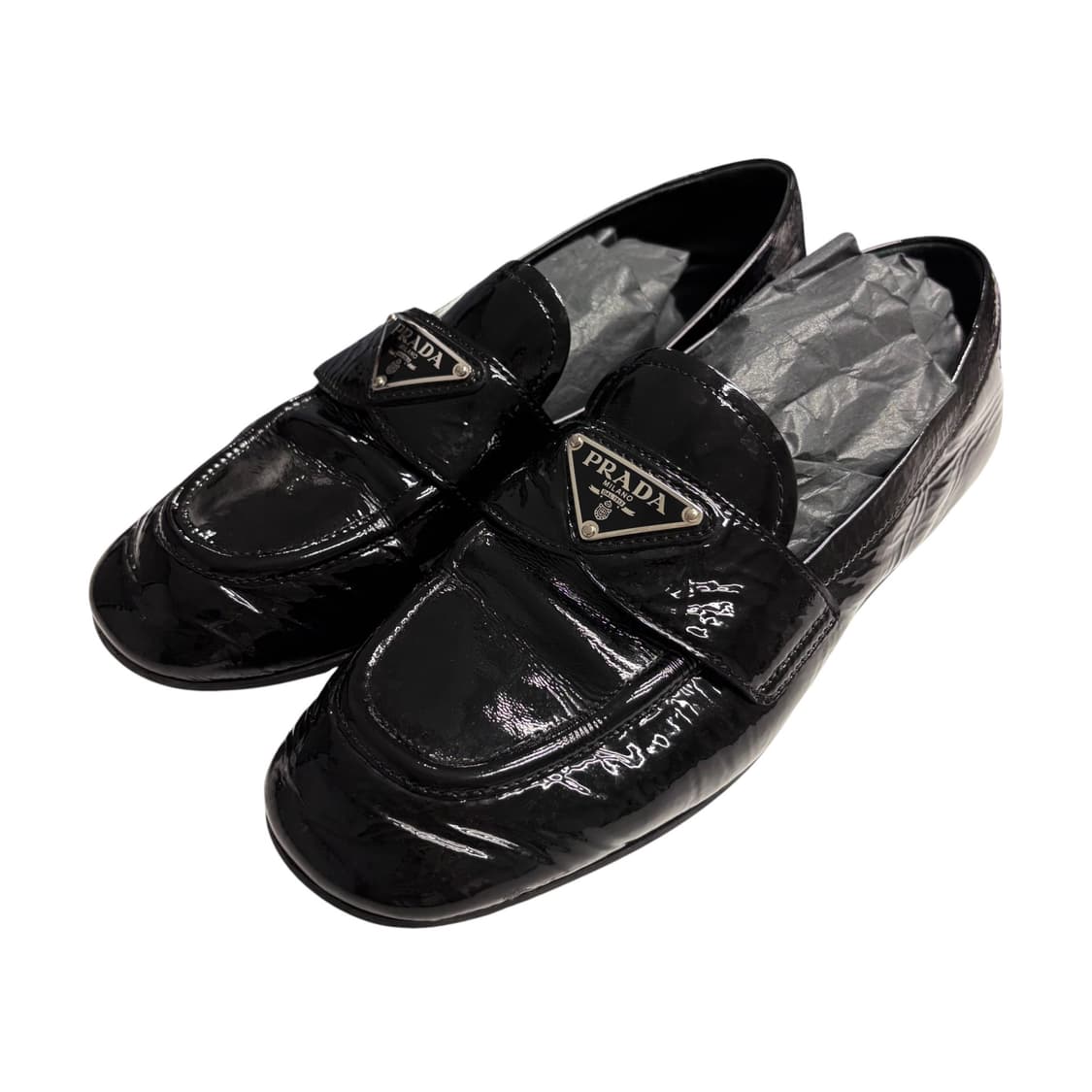 프라다 나플락 페이턴트 로퍼 삼각로고. 초콜릿 상품이미지2