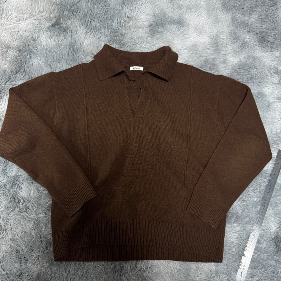 문선 램스울 핀턱 카라 니트 남녀공용 상품이미지3