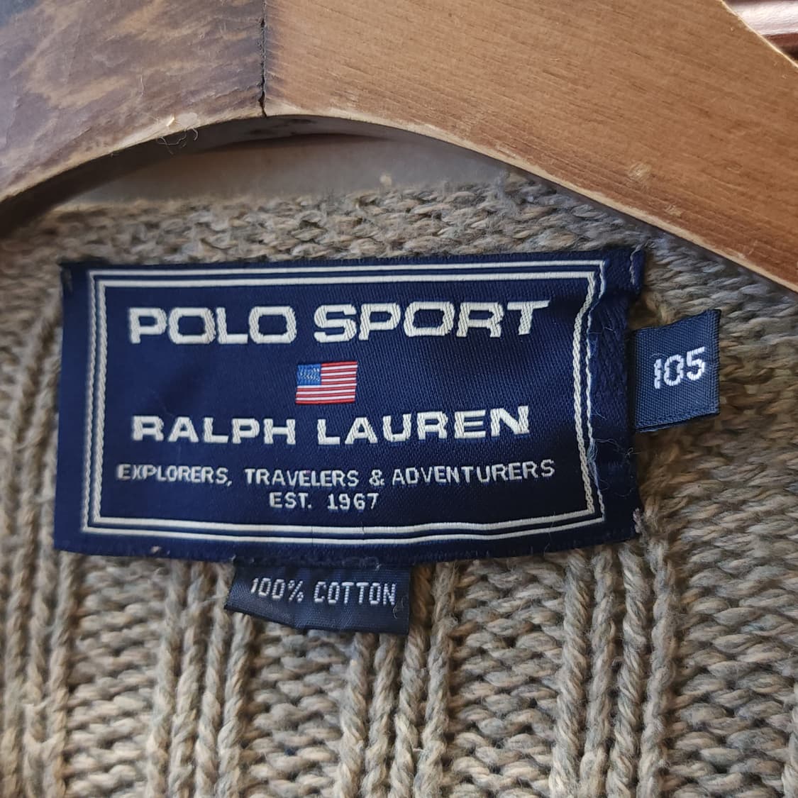 90s 폴로 스포츠 코튼 니트 골지 스웨터 105 빅사이즈 상품이미지6