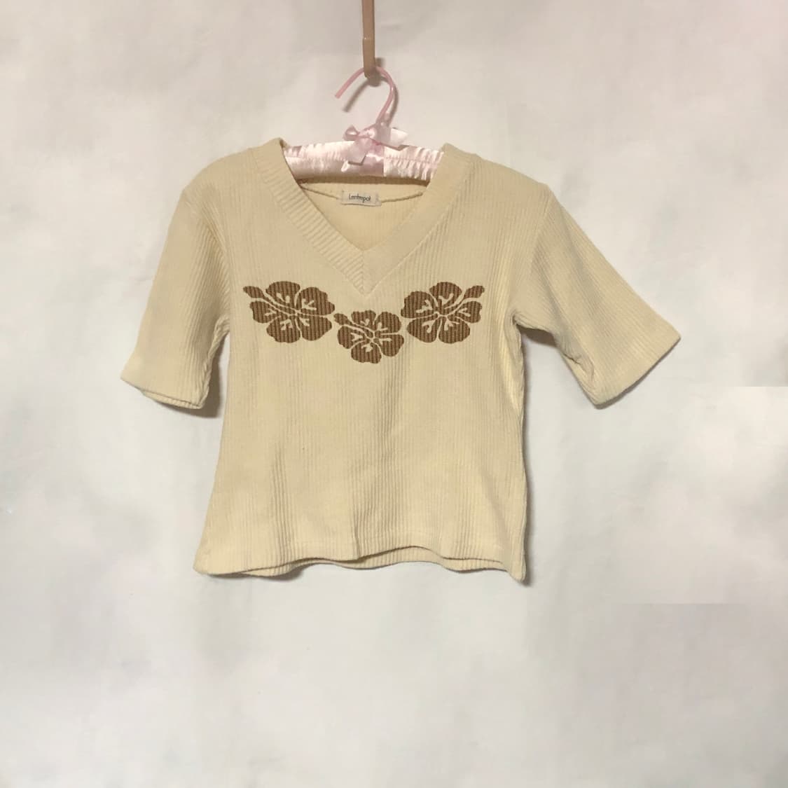 히비스커스 티셔츠 베이지 상품이미지7