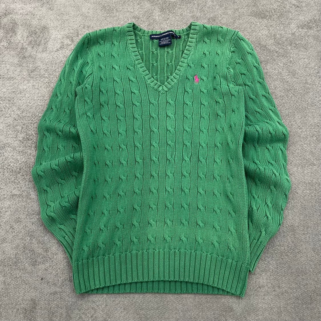 M 랄프로렌 스포츠 그린 케이블 니트 상품이미지1