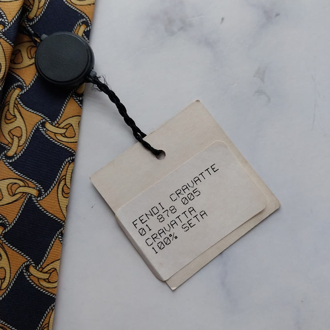 펜디 실크 네이비 체인 패턴 넥타이 9.9cm 새제품 K2511
 상품이미지10