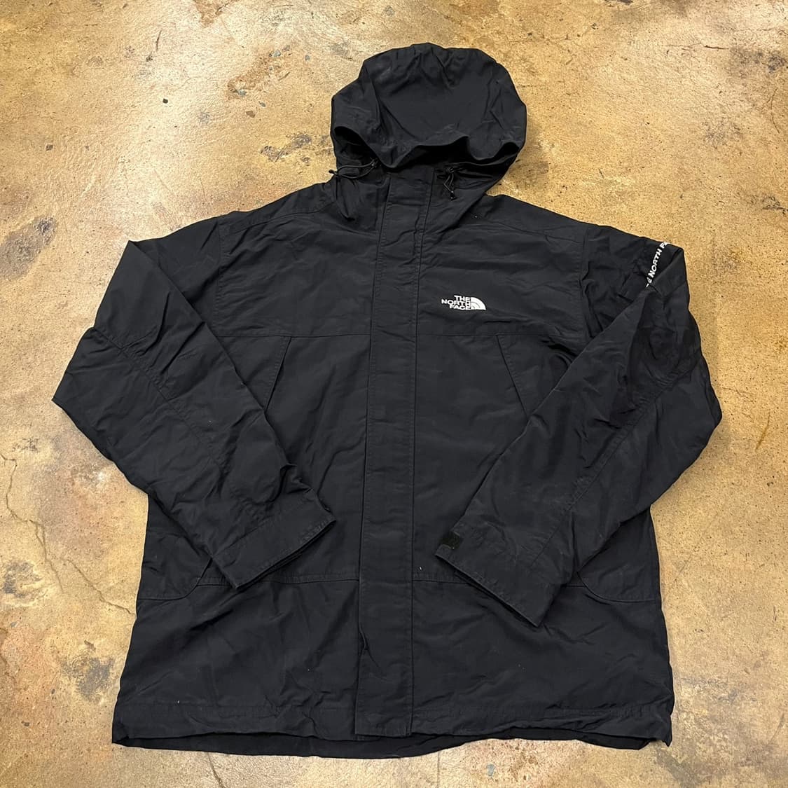 [정품/100] 노스페이스 블랙 후드 바람막이 자켓 b10 상품이미지2