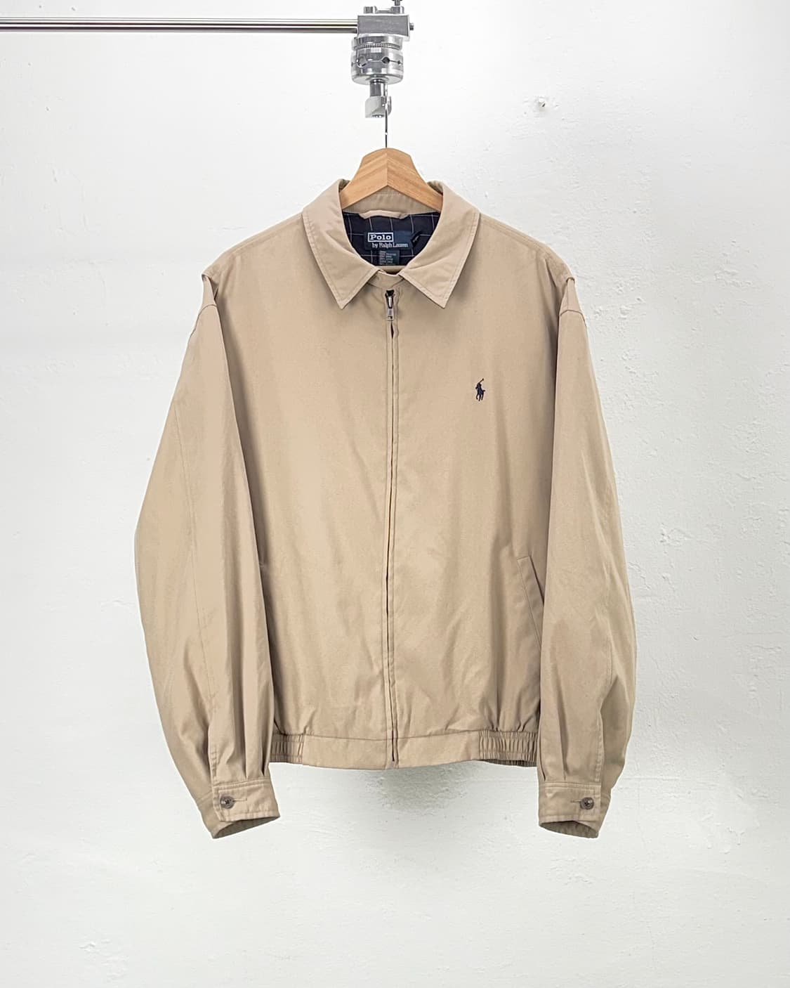 폴로 랄프로렌 아이보리 폴리쉘 체크 바이스윙 자켓 상품이미지1