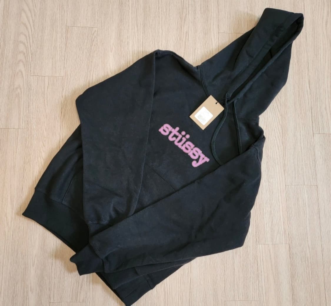 (새상품) 스투시 Typewriter 후드티 블랙 S 상품이미지1