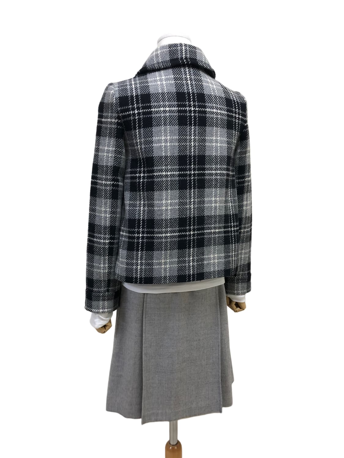 바비 숏 체크 코트 상품이미지7