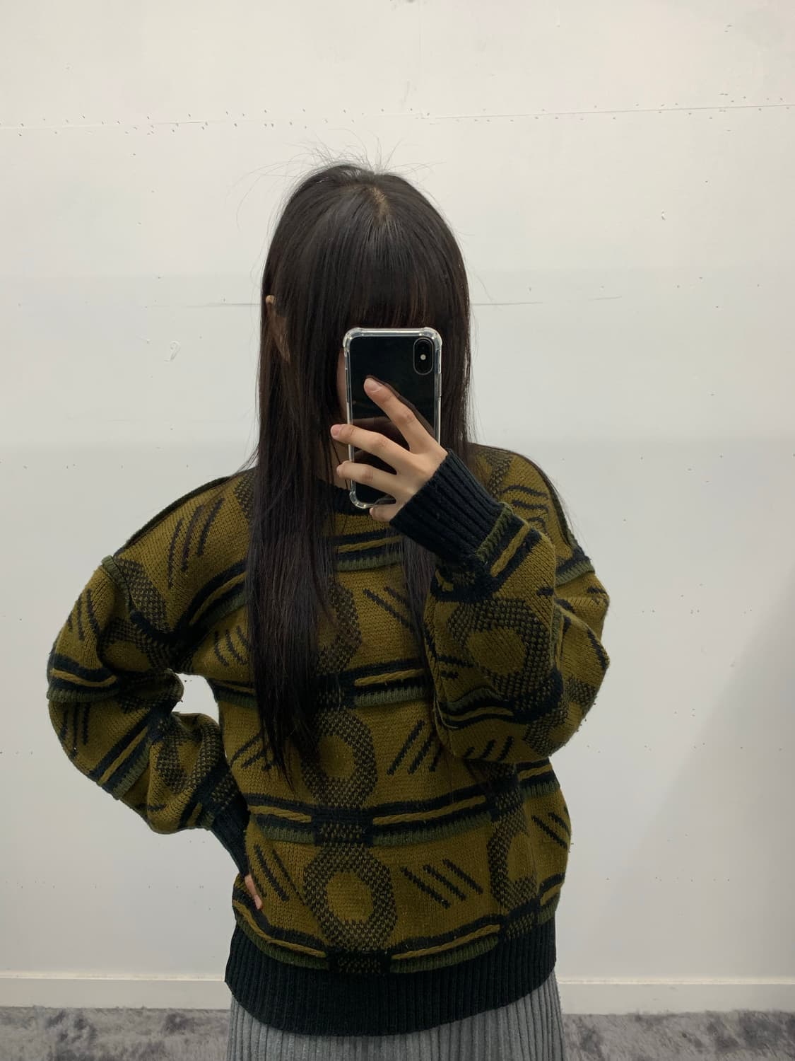 올리브 패턴 니트 상품이미지1