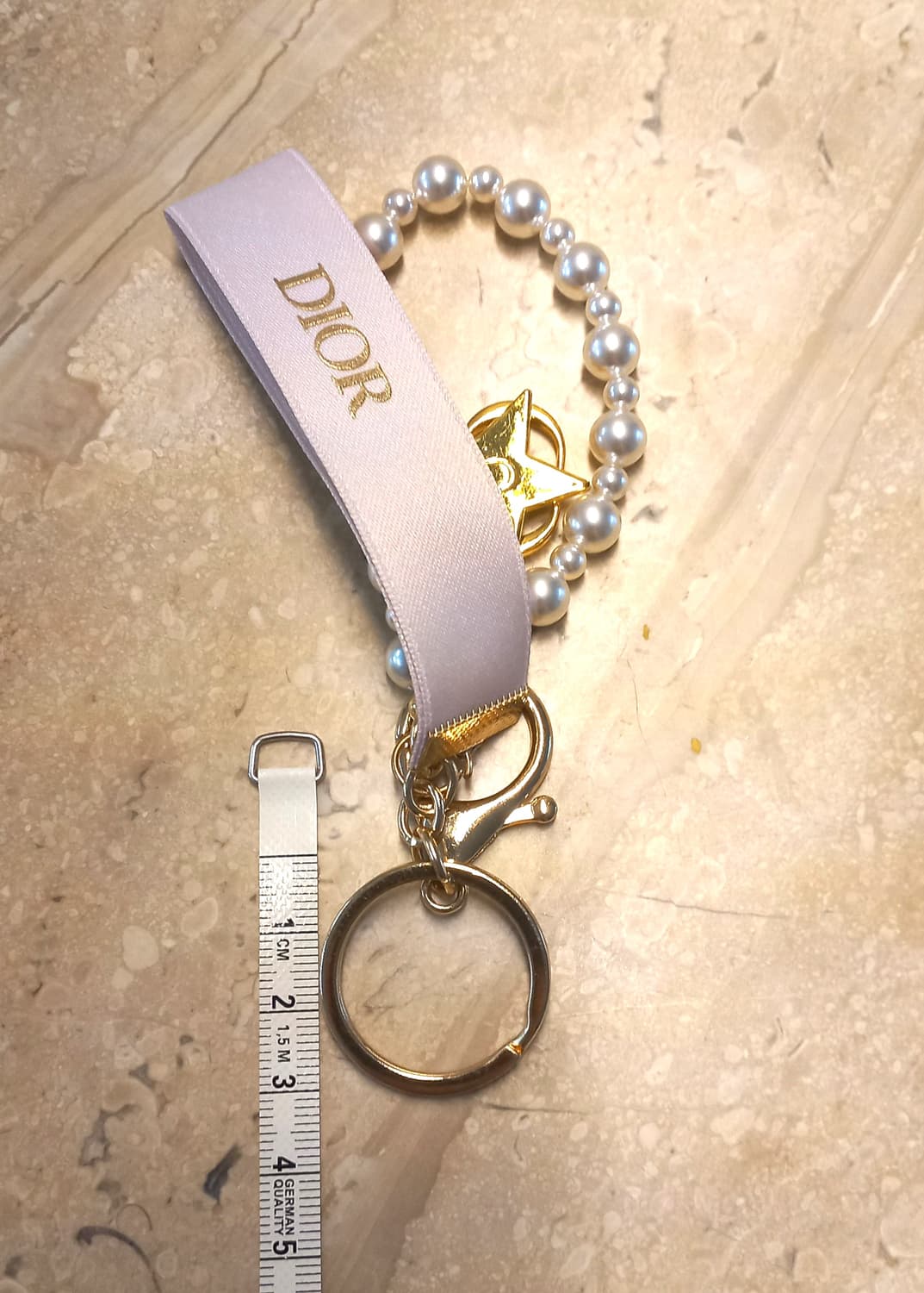 디올 Dior 핑크리본 펄 키링 / 참 (새제품) 상품이미지8