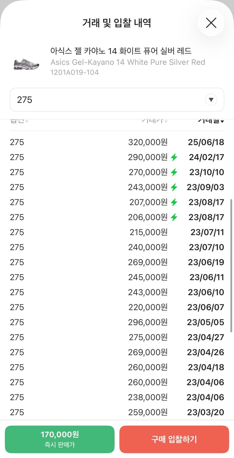 [275] 아식스 젤 카야노 14 화이트 퓨어 실버 레드 상품이미지6
