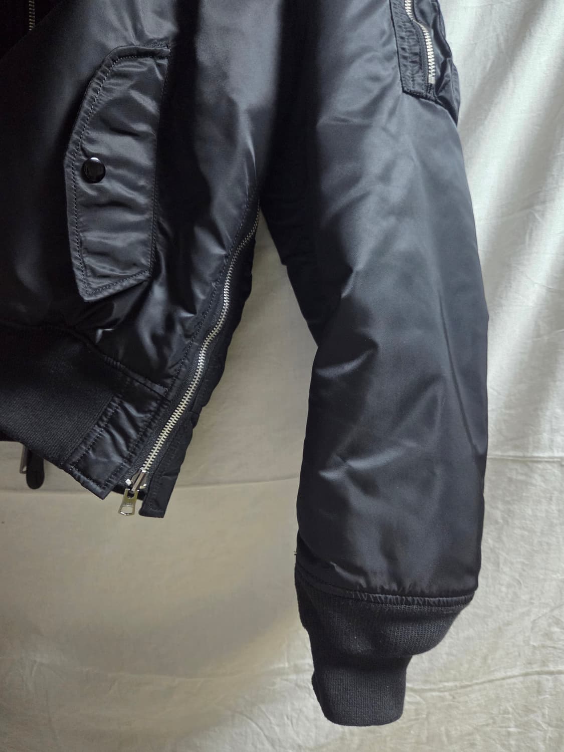 알파인더스트리 MA-1 루즈핏 사이드짚 블랙 L 상품이미지4