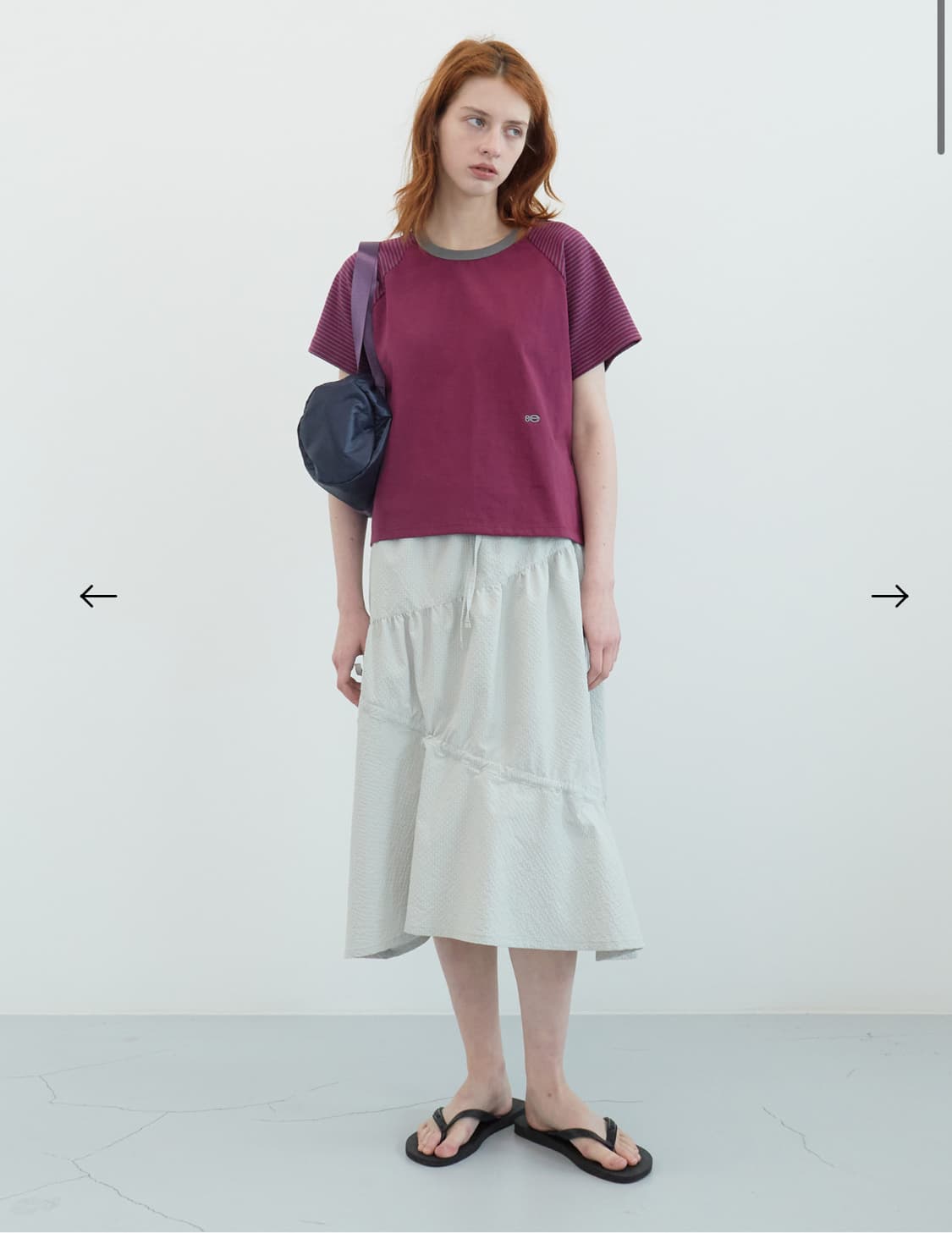 엔조블루스 시어 서커 셔링 스커트 상품이미지1