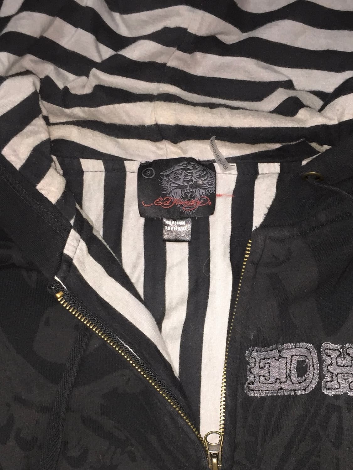 ED HARDY Rhinestone Skull Hoodie S 상품이미지8