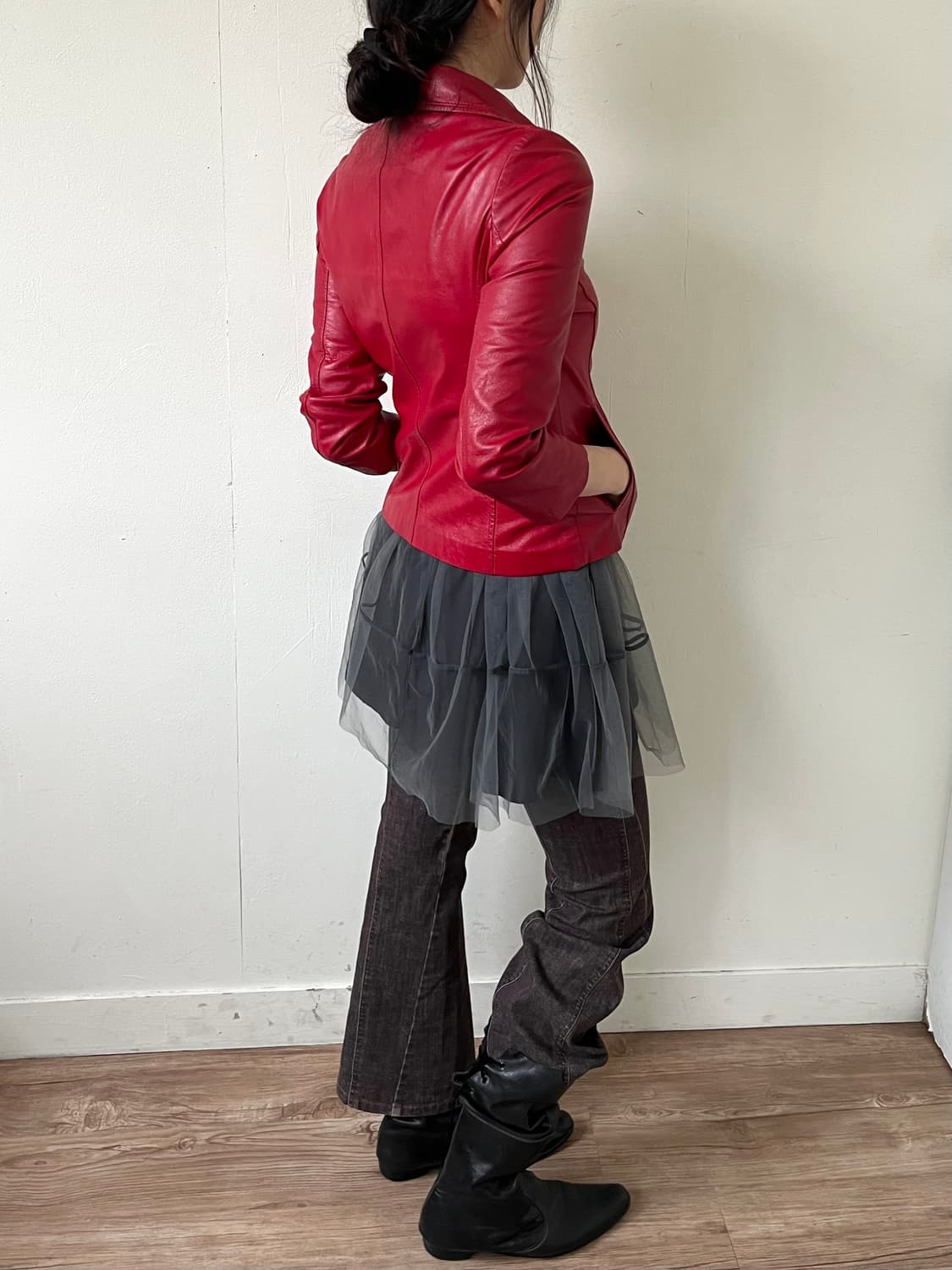 Instinct 레드 레더 자켓 상품이미지5