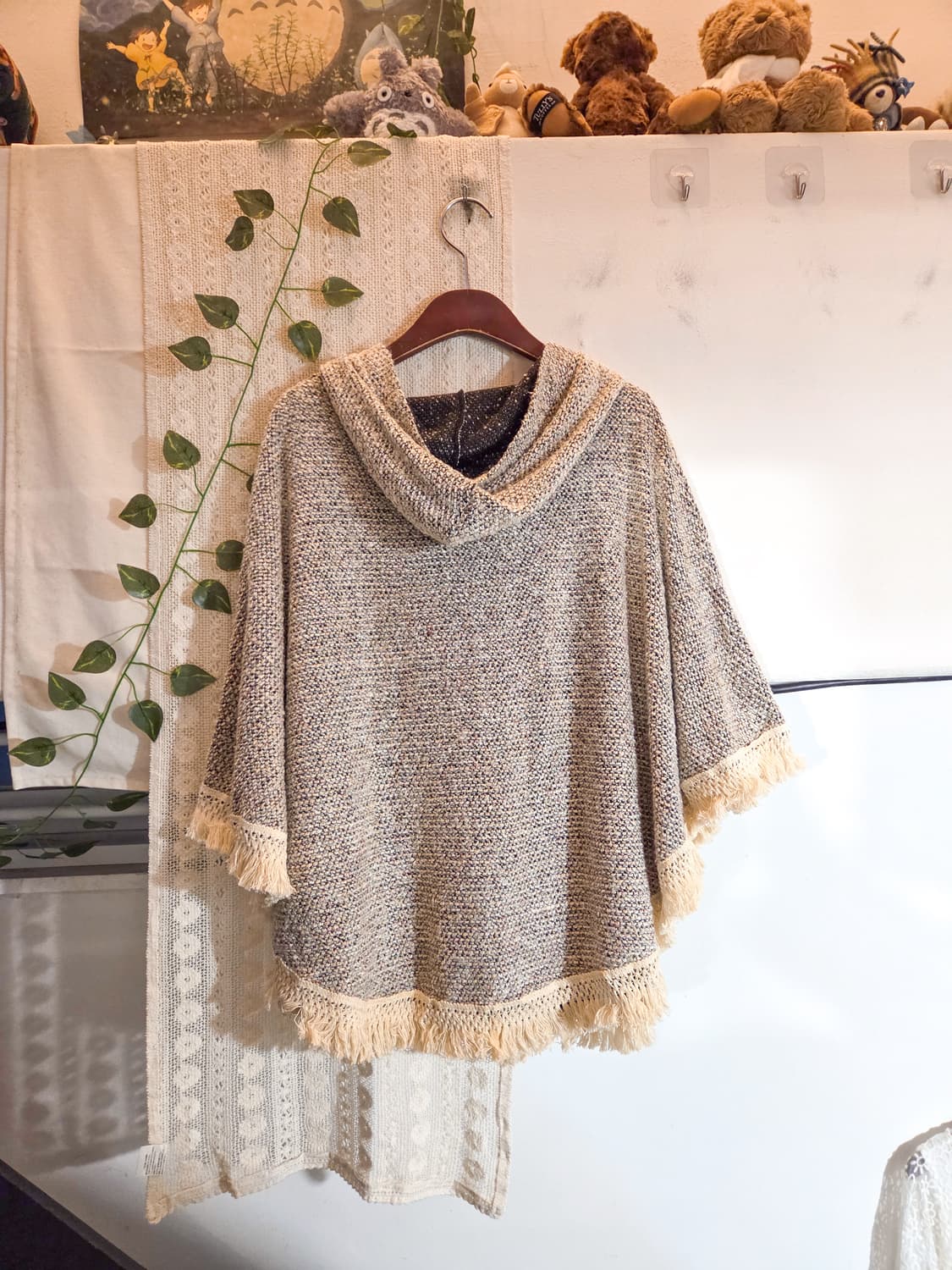 후드 더플 케이프 가디건 상품이미지6