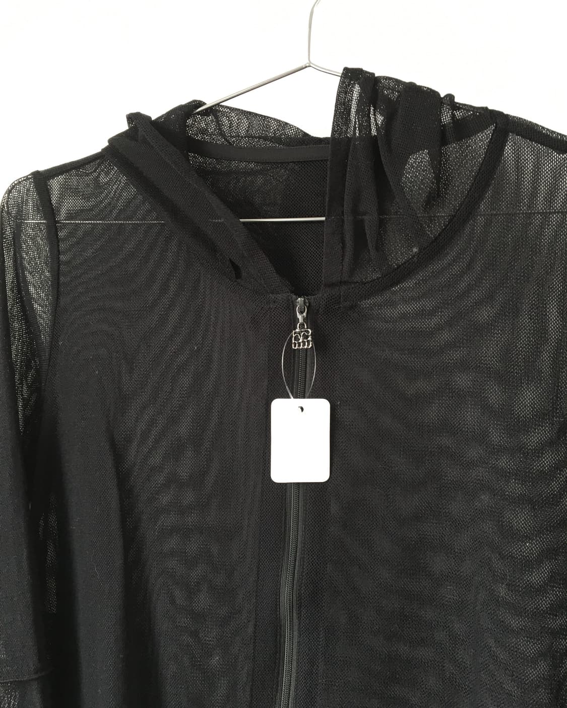 Unbalanced see through hood mesh zip up 상품이미지5