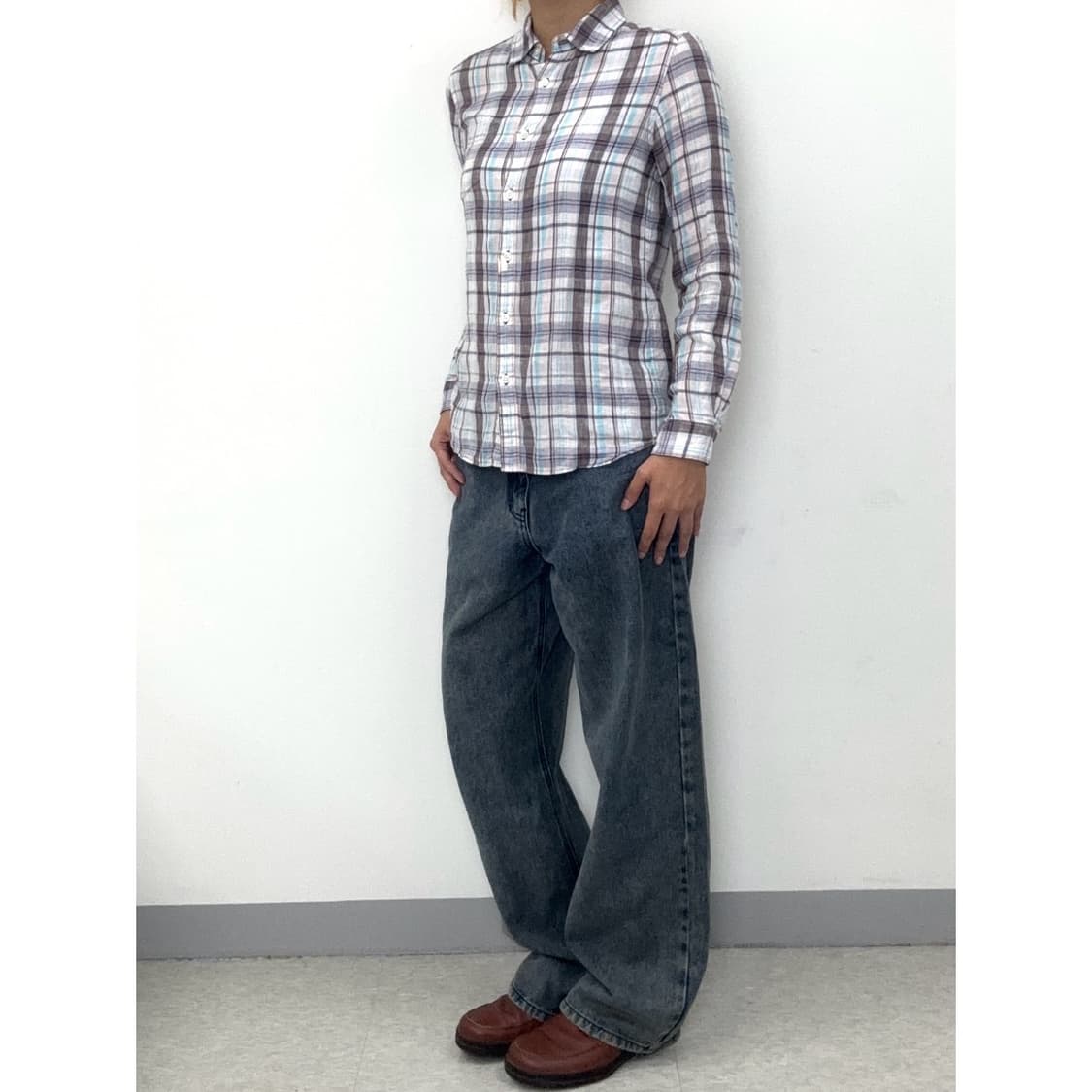 빈티지 너드 체크 셔츠 상품이미지3