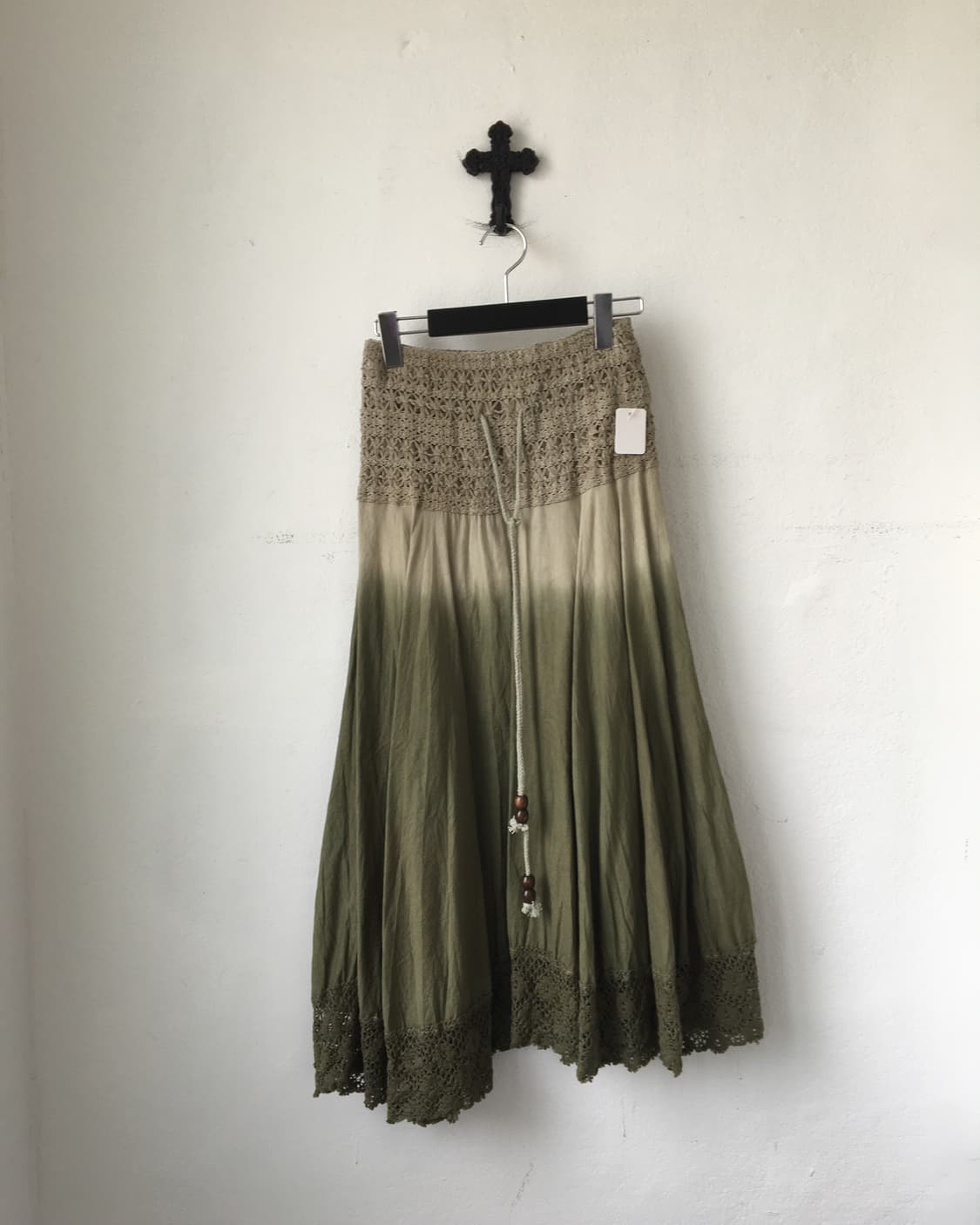 Dyed crochet point skirt 상품이미지1