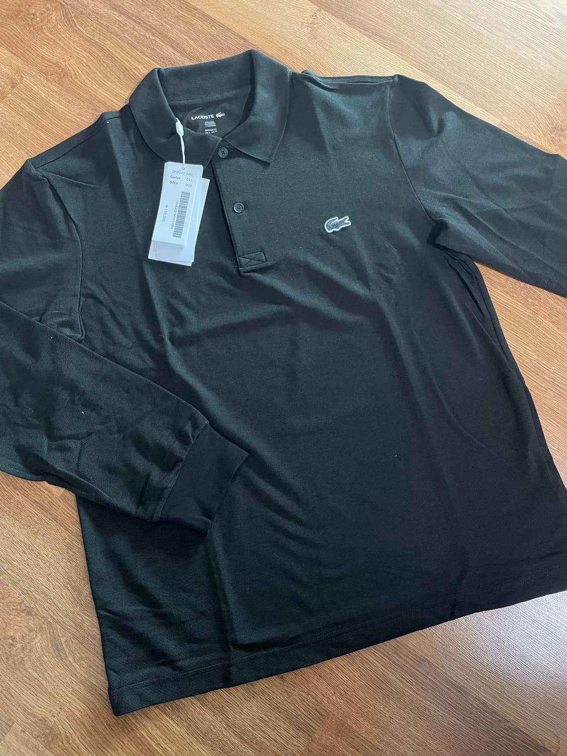 [새상품] 라코스테 긴팔 폴로 카라 티셔츠 스포츠 100사이즈 블랙 상품이미지1