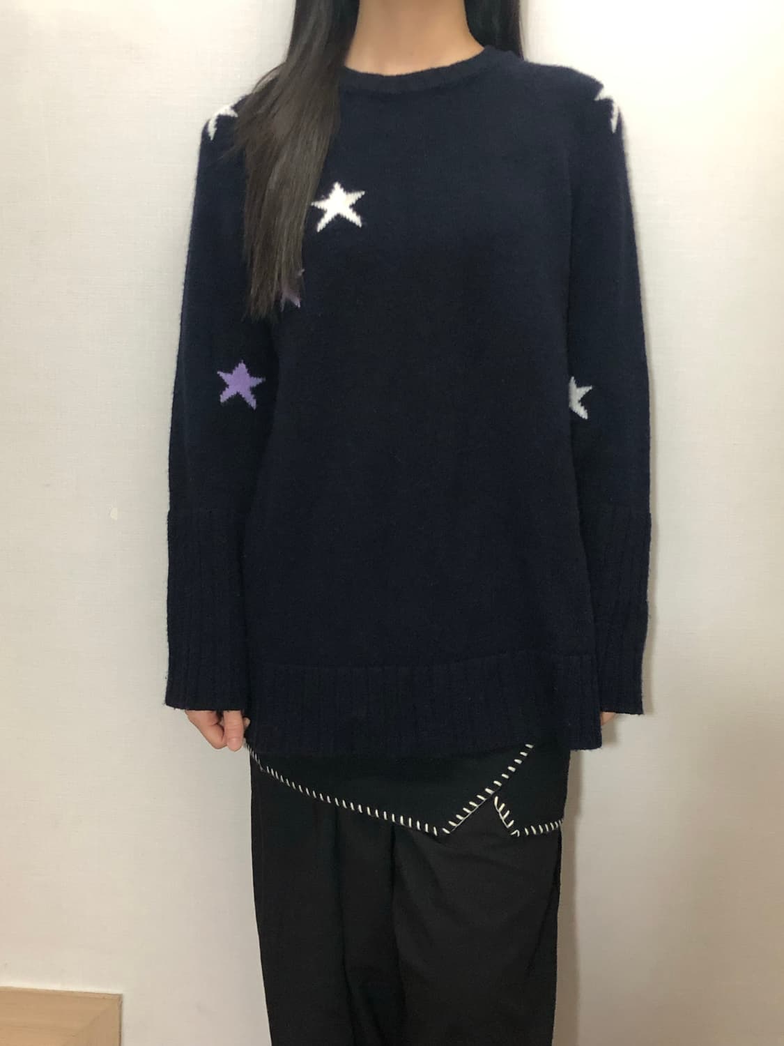 빈티지 네이비 키치 니트 상품이미지1